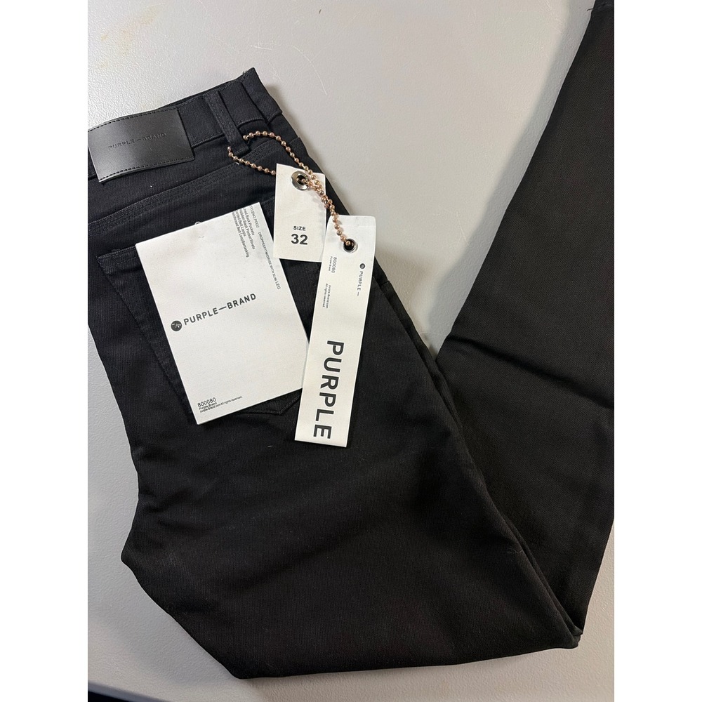 Purple Brand P001 Jeans Mens Size 32 Black Slim Fit Low Rise Stretch Denim NWT